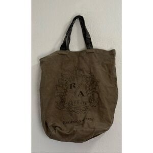 REGINA ANDREW Designer  Dog Rescue Charity  Khaki Canvas Tote Bag